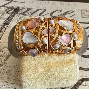 Alexis Bittar gold tone inlay magnetic clasp bracelet